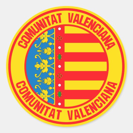 Comunitat Valenciana Round Emblem Ronde Sticker (Voorkant)