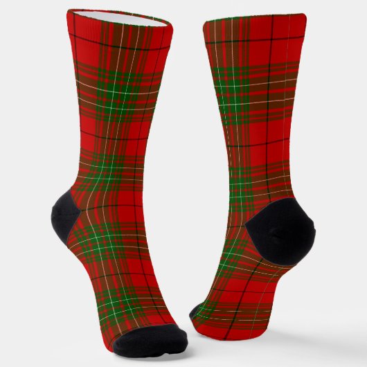 Comyn tartan red green plaid sokken (Gebogen)