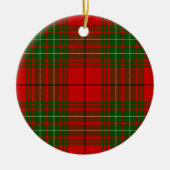 Comyn tartan rode groene vlecht keramisch ornament (Voorkant)