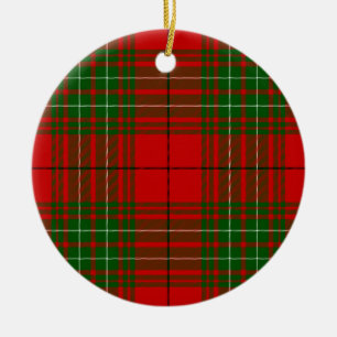 Comyn tartan rode groene vlecht keramisch ornament