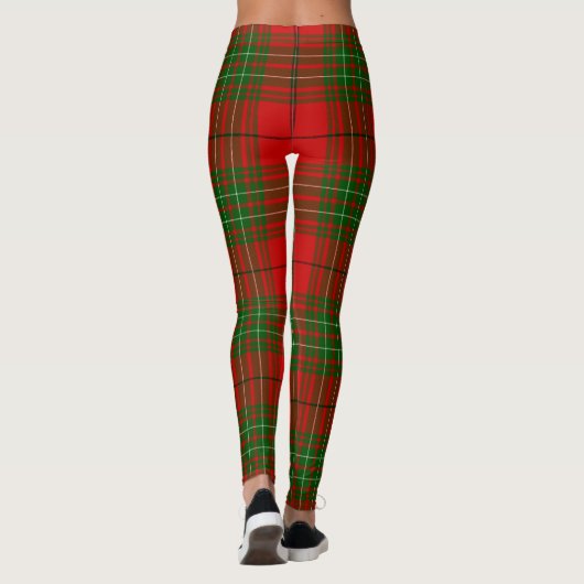 Comyn tartan rode groene vlecht leggings (Achterkant)