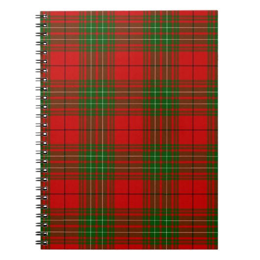 Comyn tartan rode groene vlecht notitieboek (Voorkant)