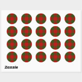 Comyn tartan rode groene vlecht ronde sticker (Vel)
