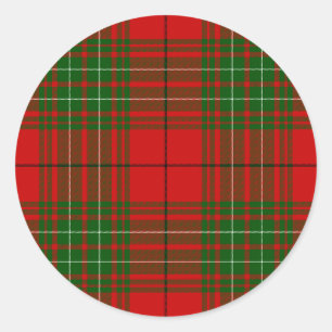 Comyn tartan rode groene vlecht ronde sticker