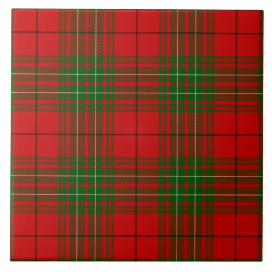Comyn tartan rode groene vlecht tegeltje (Voorkant)