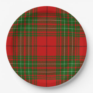 Comyn tartan rood groen geruit papieren bordje