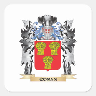 Comyn wapenschild - familiekust vierkante sticker