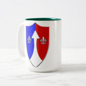 COMZEUR - TASCOM Patch 1962-1974 Tweekleurige Koffiemok (Voorkant links)