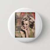 CON13CRBWRD-V4 The Thinker Red Lips.tif Ronde Button 5,7 Cm (Voorkant)