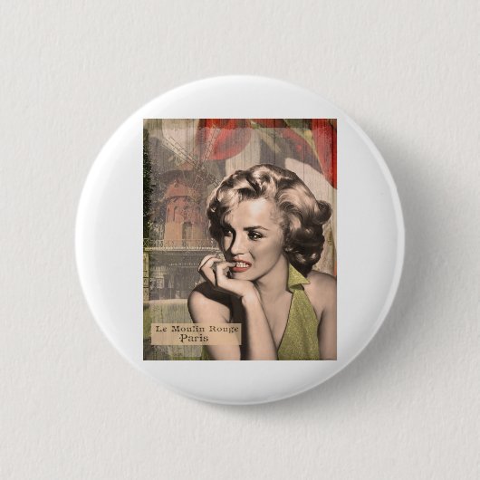 CON13CRBWRD-V4 The Thinker Red Lips.tif Ronde Button 5,7 Cm (Voorkant)