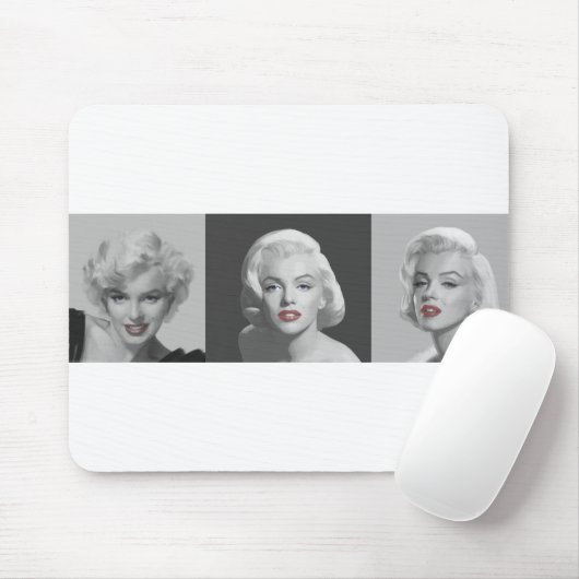 CON18BWRD Marilyn Trio Red Lips Blue Eyes.tif Muismat (Met muis)