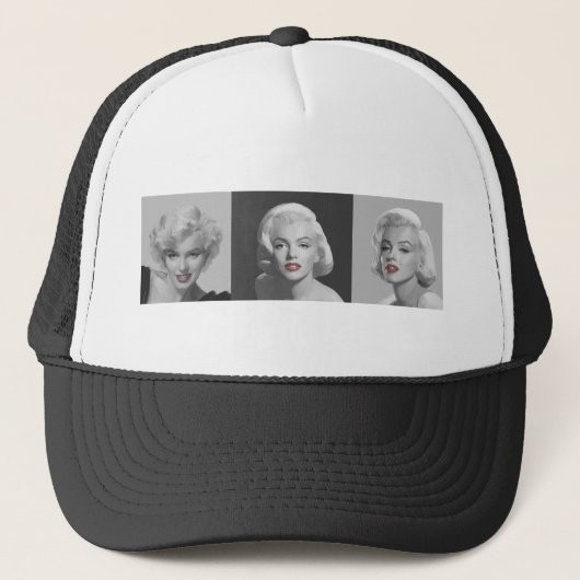 CON18BWRD Marilyn Trio Red Lips Blue Eyes.tif Trucker Pet (Voorkant)