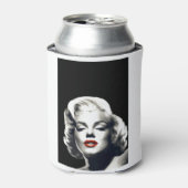 CON24BW-V4 Red Lips Marilyn in BLACK.tif Blikjeskoeler (Blikje Voorkant)