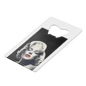CON24BW-V4 Red Lips Marilyn in BLACK.tif Creditkaart Flessenopener (Voorkant Gekanteld)