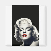 CON24BW-V4 Red Lips Marilyn in BLACK.tif Magneet (Voorkant)