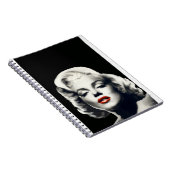 CON24BW-V4 Red Lips Marilyn in BLACK.tif Notitieboek (Rechterzijde)