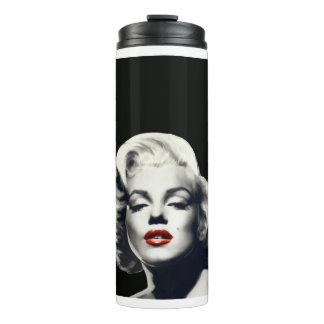 CON24BW-V4 Red Lips Marilyn in BLACK.tif Thermosbeker