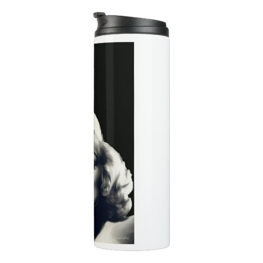 CON24BW-V4 Red Lips Marilyn in BLACK.tif Thermosbeker (Geroteerd rechts)