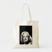 CON24BW-V4 Red Lips Marilyn in BLACK.tif Tote Bag (Voorkant)