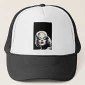 CON24BW-V4 Red Lips Marilyn in BLACK.tif Trucker Pet (Voorkant)