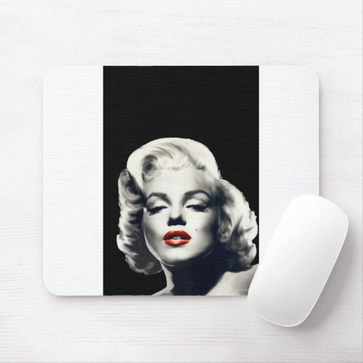 CON24BW-V4 rode Lippen Marilyn IN BLACK.tif Muismat (Met muis)