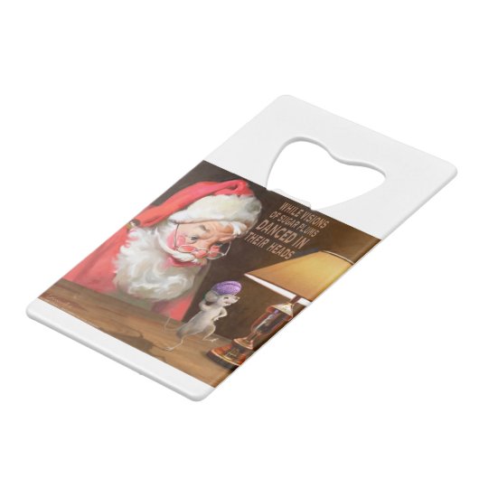 CON32 Santa 2 Sugar Plums.tif Creditkaart Flessenopener (Voorkant Gekanteld)