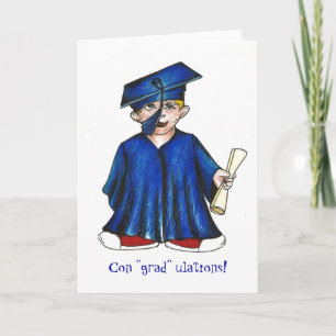 Con "afstudeerder". Boy Blue Diploma Afstuderen Kaart