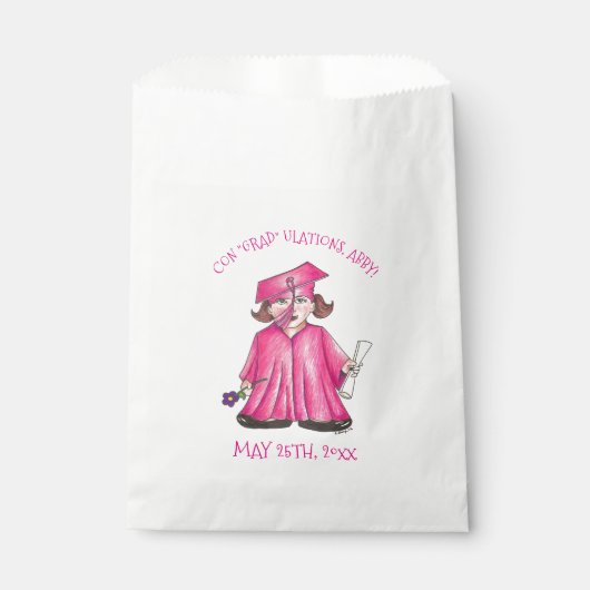Con "afstudeerder" Regulations Girl Afstuderen Pet Bedankzakje (Voorkant)