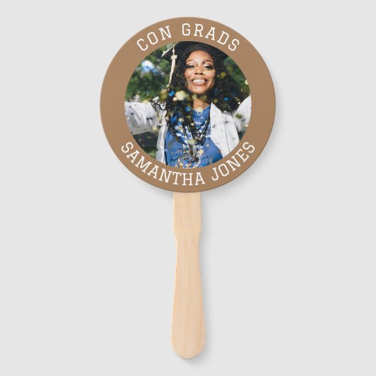 Con Afstudeerders eenvoudig Afstuderen foto modern Handwaaier (Achterkant)