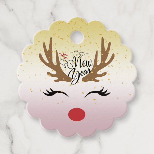  con animal navideño bedankjes labels (Voorkant)