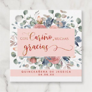 Con Cariño, Muchas Gracias, Bloemen, Dank u Bedankjes Labels