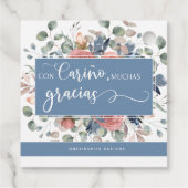 Con Cariño Muchas Gracias, Bloemen Dank u Bedankjes Labels (Achterkant)