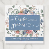 Con Cariño Muchas Gracias, Bloemen Dank u Bedankjes Labels (Voorkant)