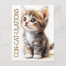 Con-Cat-Ulaties, Kat, Kittens, Poesje, Felicitatie Briefkaart
