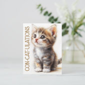Con-Cat-Ulations, Kat, Kitten, Kat, Gefeliciteerd Briefkaart (Staand voorkant)