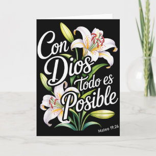 Con Dios Todo Es Posible T-shirt Christelijk Spaan Kaart