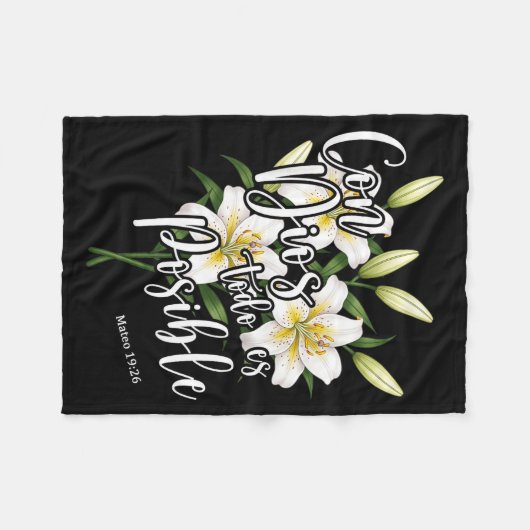 Con Dios Todo Es Sible Shirt Christian Spanish For Fleece Deken (Voorkant (Horizontaal))