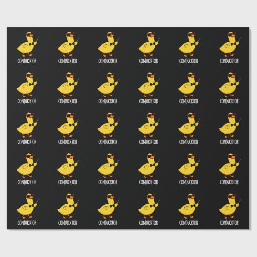 Con-duck-tor Grappige Muziek Dirigent Duck Pun Dar Cadeaupapier (Vlak)