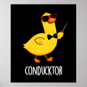 Con-duck-tor Grappige Muziek Dirigent Duck Pun Dar Poster (Voorkant)