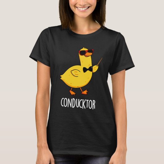 Con-duck-tor Grappige Muziek Dirigent Duck Pun Dar T-shirt (Voorkant)