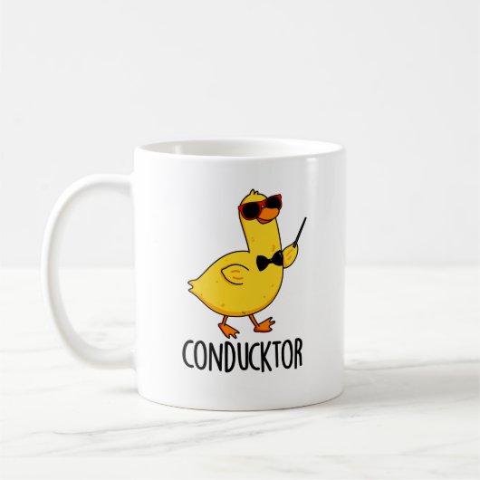 Con-duck-tor Grappige muziek dirigent Duck Pun Koffiemok (Links)