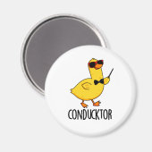 Con-duck-tor Grappige muziek dirigent Duck Pun Magneet (Voorkant / Achterkant)