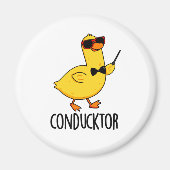 Con-duck-tor Grappige muziek dirigent Duck Pun Magneet (Voorkant)