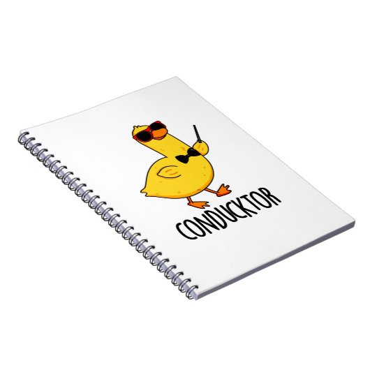 Con-duck-tor Grappige muziek dirigent Duck Pun Notitieboek (Rechterzijde)