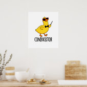 Con-duck-tor Grappige muziek dirigent Duck Pun Poster (Keuken)