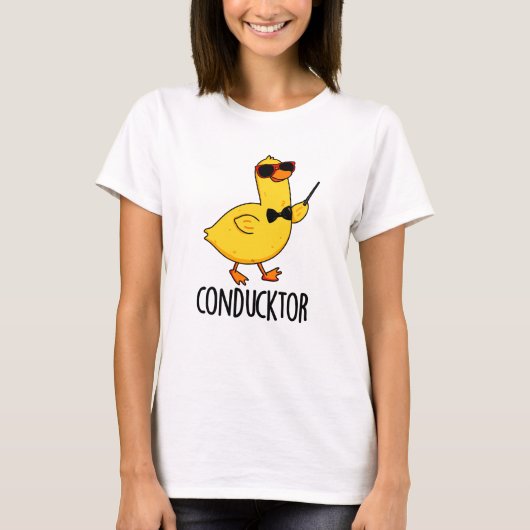 Con-duck-tor Grappige muziek dirigent Duck Pun T-shirt (Voorkant)