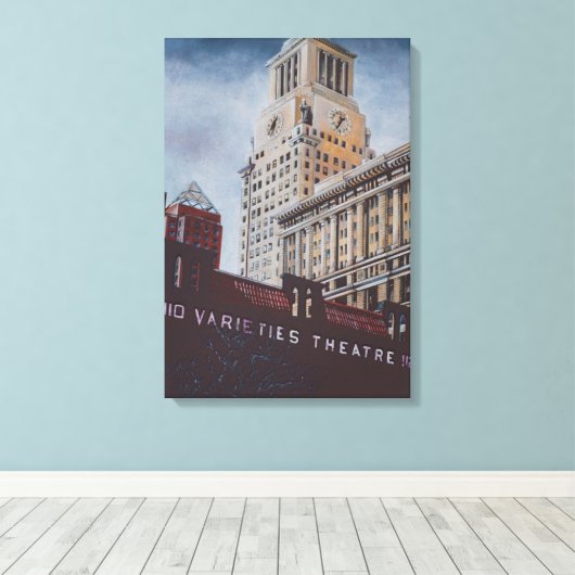 Con Edison's korte ontmoeting met St Mark's Canvas Afdruk (Insitu (Houten vloer))