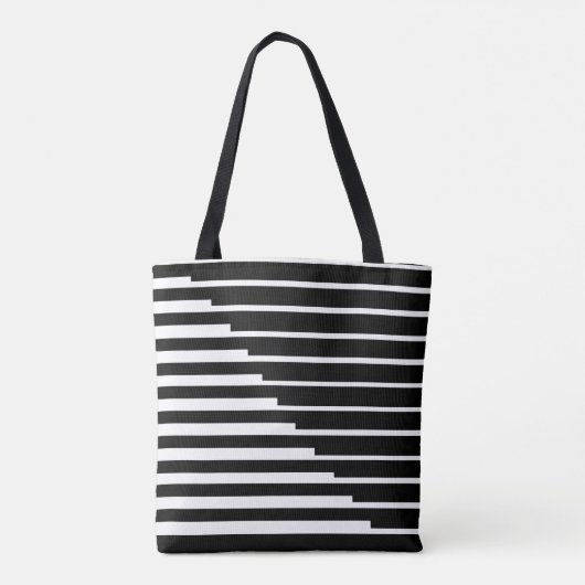 con líneas negras y color personalizable tote bag (Achterkant)