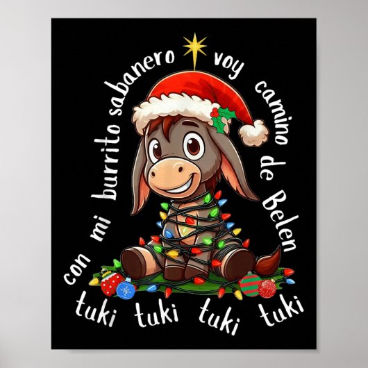 Con Mi Burrito Sabanero Mexican Tuki Tuki Latino X Poster (Voorkant)