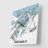 Con Nautical Chart Thimble Islands Vierkante Klok (Hoek)